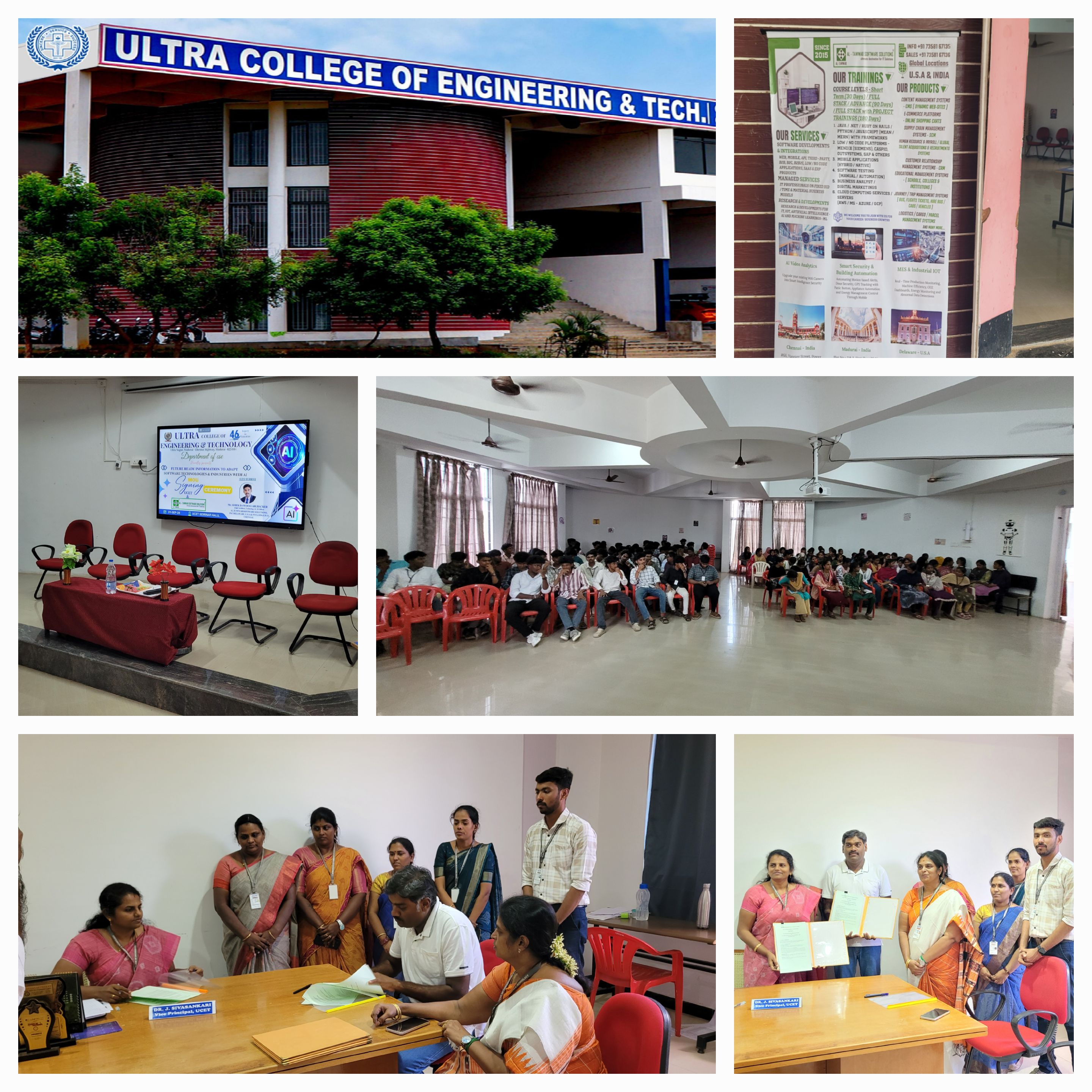 FUTURE READY INFORMATION TO ADAPT SOFTWARE TECHNOLOGIES & INDUSTRIES WITH AI AND MOU SIGNED CEREMONY WITH ULTRA COLLEGE OF ENGINEERING, MADURAI