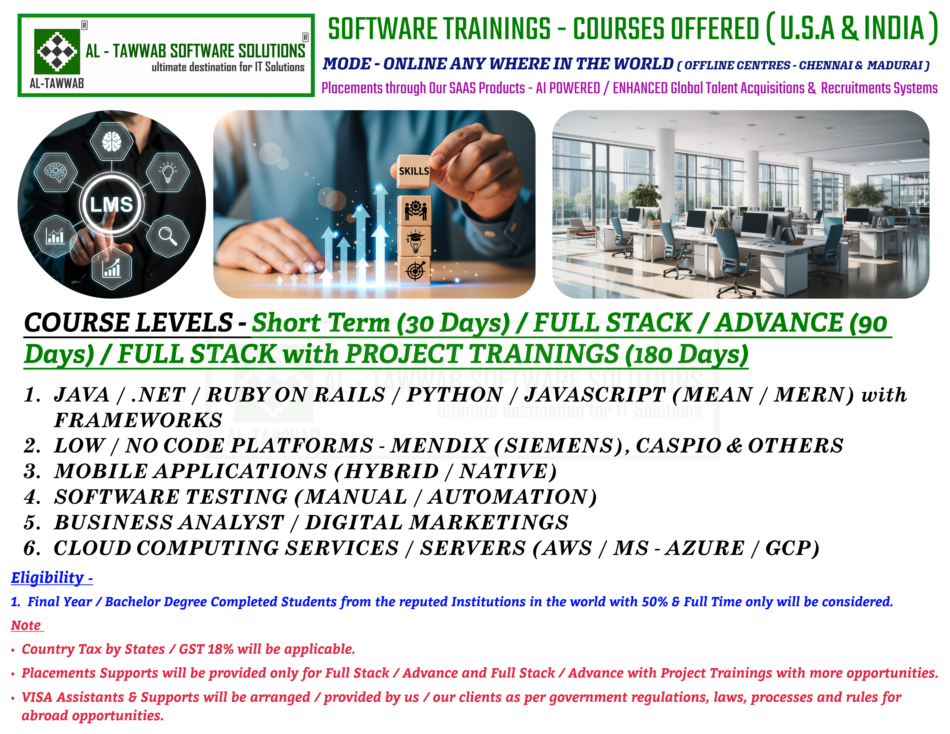 AL-TAWWAB SOFTWARE SOLUTIONS <=> OUR PLANS FOR YOUR CAREER GROWTH - COURSE, FULL-STACK DEVELOPMENTS & PROJECT TRAINING'S