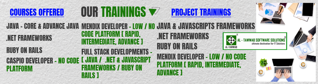 AL-TAWWAB SOFTWARE SOLUTIONS <=> OUR PLANS FOR YOUR CAREER GROWTH - COURSE, FULL-STACK DEVELOPMENTS & PROJECT TRAINING'S AL-TAWWAB SOFTWARE SOLUTIONS <=> OUR PLANS FOR YOUR CAREER GROWTH - COURSE, FULL-STACK DEVELOPMENTS & PROJECT TRAINING'S